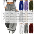 thumbnail image 3 of Khunlpohl Women's Wide Leg Sweatpant Elastic Waist Casual Loose Pants Workout Running Sports Sweatpants with Pockets, 3 of 8