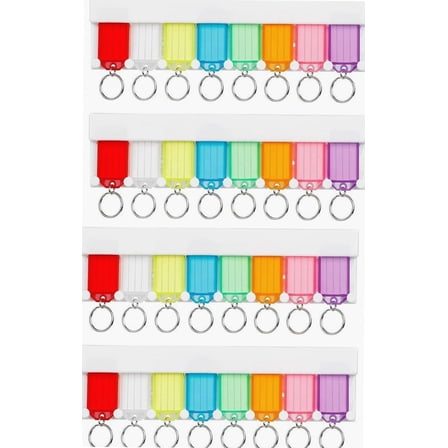 Dockapa Key Tag Holder Plastic Key Tags, Multicolor, 8 Count, 4 Pack
