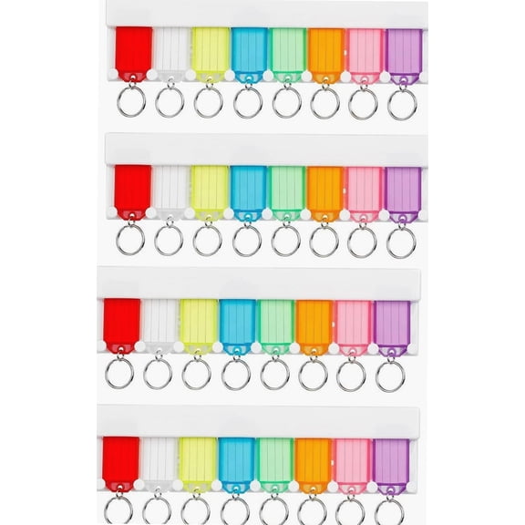 Dockapa Key Tag Holder Plastic Key Tags, Multicolor, 8 Count, 4 Pack