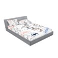 thumbnail image 2 of Ambesonne Vintage Fitted Sheet & Pillow Sham Set, Retro Post Stamp Design, Full, Multicolor, 2 of 2