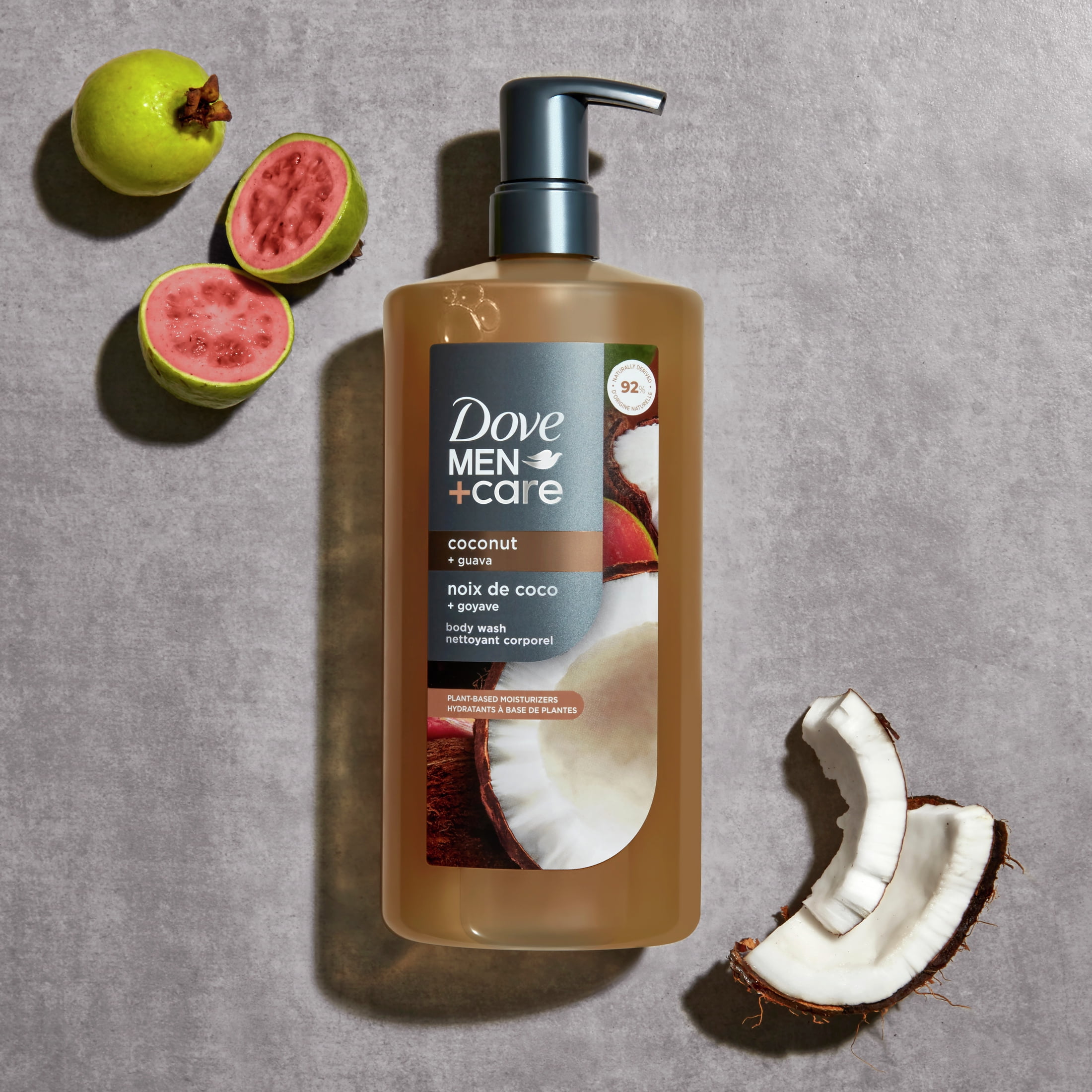 Dove Men+Care Moisturizing Body Wash for Men Coconut + Guava Plant-Based Cleanser, 26 fl oz