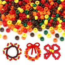 1200Pcs Clay Beads Spacer,0.24In Round Spacer Beads for Autumn Necklace,Plastic Fall Pony Beads for Thanksgiving,Mixed Colors Craft Beads