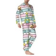 thumbnail image 2 of Naloa Space Doodle Men’s Pajamas Set - Long Sleeve Button Down Sleep Shirt and Pajama Bottoms Sleepwear Set-X-Large, 2 of 7