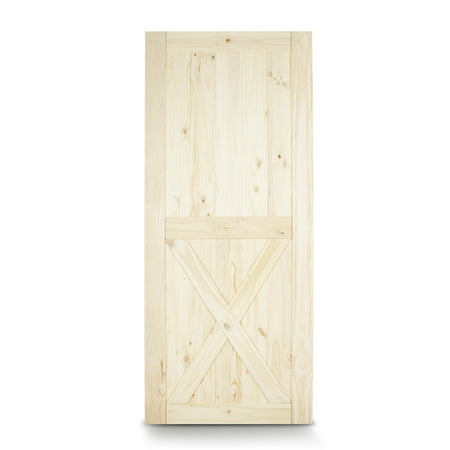 BELLEZE 36 Inch DIY Sliding Interior Barn Door, Farmhouse - Unfinished