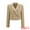 Khaki, variant on DARING DIVA Women's Cropped Blazers Double Breasted Work Suit Jacket S Khaki