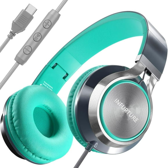 Auriculares con cable INFURTURE USB C (tipo C) con micrófono y control de volumen