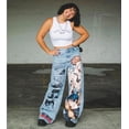 thumbnail image 3 of Pantalones de chándal a rayas con cinta para hombre y mujer, pantalón informal con bordado de mariposa Multicolor de alta calidad, a la moda, con cordón, 3 of 5
