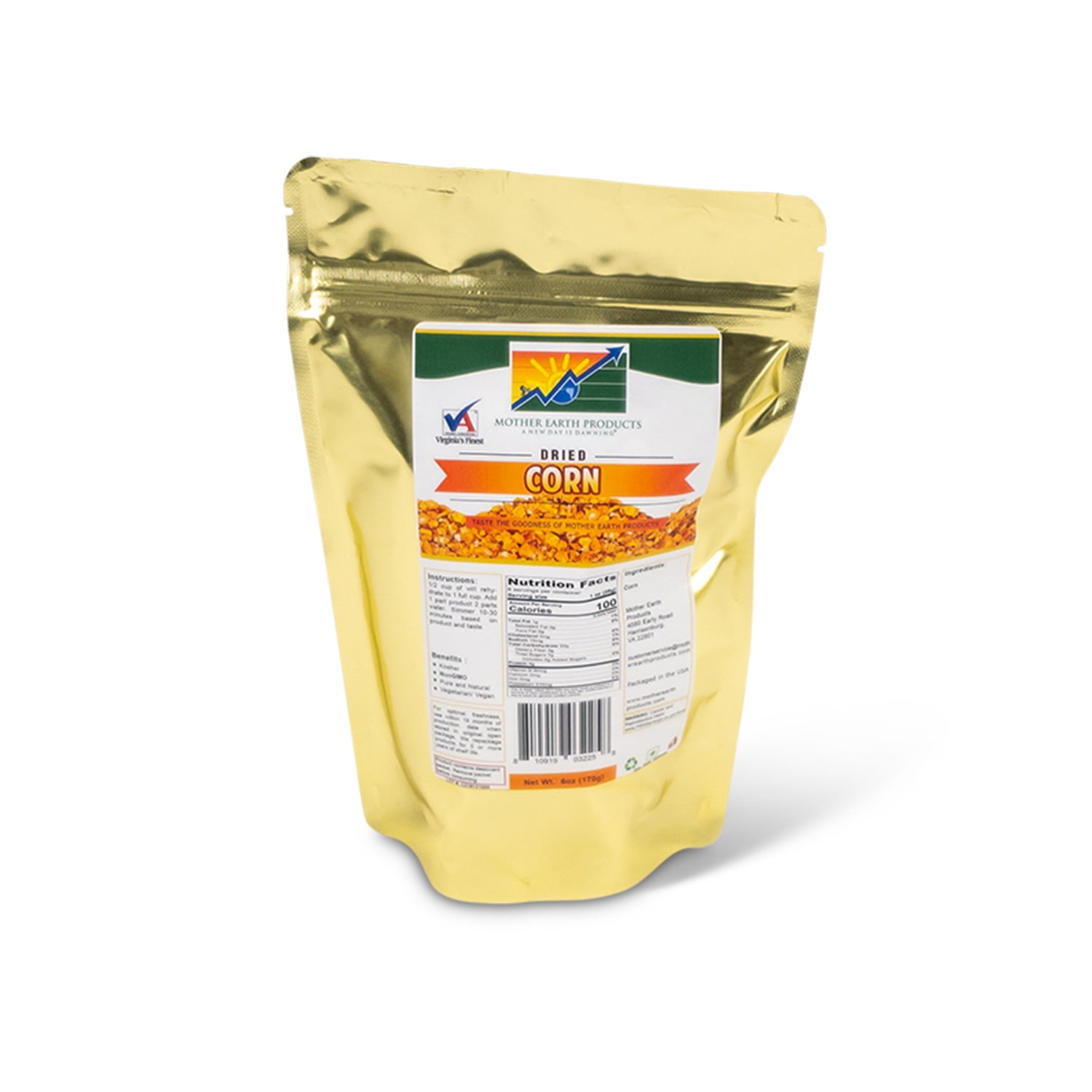 Dehydrated Corn, 2 Full Cup Mylar Bag