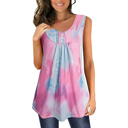 

ZHAGHMIN Summer Outfits For Women Womens Summer Time Button Tunic Casual Sleeveless Shirt T Shirt 3Xl Maternity Clothes 3X Womens Tops Sleeveless Long Top Too Shirt Pack 9/11 Top Women Padded Shirt