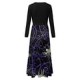 thumbnail image 5 of Vestido de patchwork con cuello redondo y manga larga estampado a la moda para mujer Pompotops  hdfakjf4786, 5 of 5