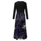 thumbnail image 5 of Vestido de patchwork con cuello redondo y manga larga estampado a la moda para mujer Pompotops  hdfakjf4787, 5 of 5