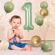 thumbnail image 5 of Set de globos FunHot, 40 cm, verde salvia, número 1 con globos, 5 of 7
