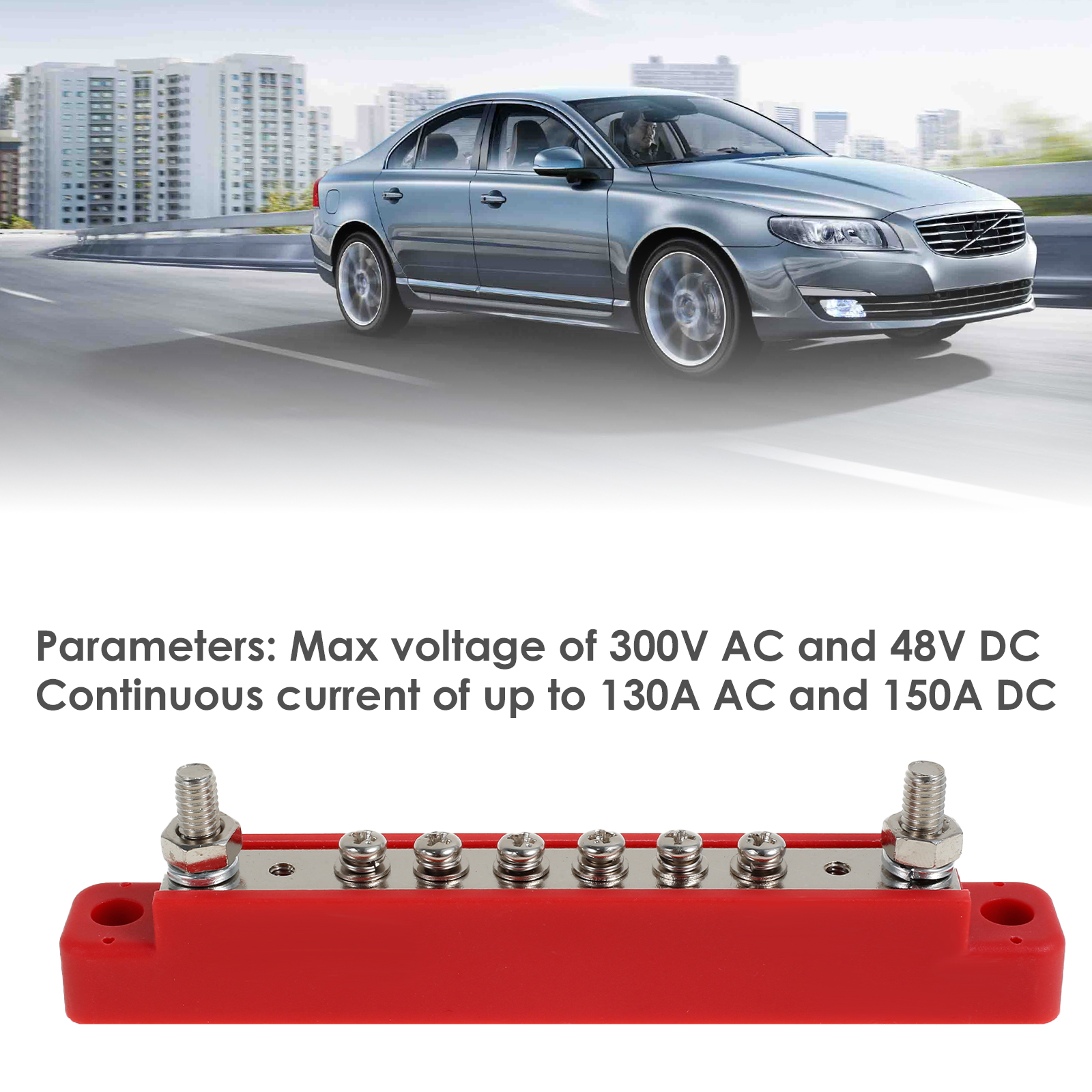 2Set Bus Bar Stainless Steel Terminal 1/4" 10 Circuit Power Distribution Block 12V Battery Bus Bar for Automobile Boat