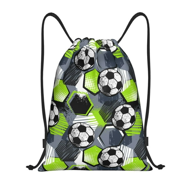 Fotbe Football Bolsa Mochila con Cordón Estampada, Bolsa de Gimnasio Deportiva, Bolsa Cinch, Bolsa con Cordón para Hombres y Mujeres-Small