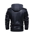 thumbnail image 4 of Leather Jacket Men, Vintage Motorcycle Zip up Faux Leather Jacket, Waterproof Biker PU Coat Winter, 4 of 8