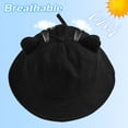 thumbnail image 4 of 50-54cm head circumference cute cat ears small tail fisherman hat female summer cute basin hat sun hat - black, 4 of 5