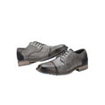 thumbnail image 3 of Fangasis Mens Dress Shoes Retro Brogues Lace Up Oxfords Office Glossy Casual Shoe Gray 7, 3 of 5
