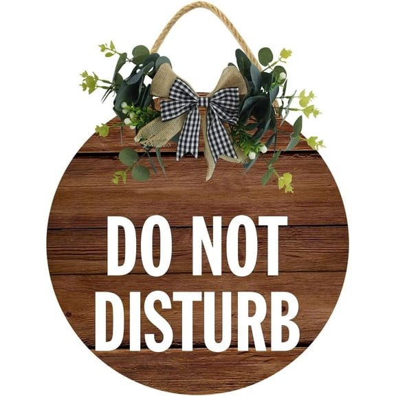 Eveokoki 12" Do Not Disturb Door Hanger Sign, Do Not Disturb Sign & Welcome Sign-Double-Sided Wooden Door Sign for Home, Offices, Clinics, Hotels