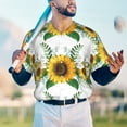 thumbnail image 4 of Fotbe Sunflowers (2) Baseball Jersey Shirt for Men and Women, Casual Short Sleeves Button Down T-Shirt-Small, 4 of 9