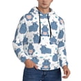 thumbnail image 2 of Honeii Cute Hippos Pattern Mens Hoodies Men's Loose Sleeve Sweatshirt,Pullover Hooded Sweatshirt for Men,Essentials Hoodie-Medium, 2 of 7