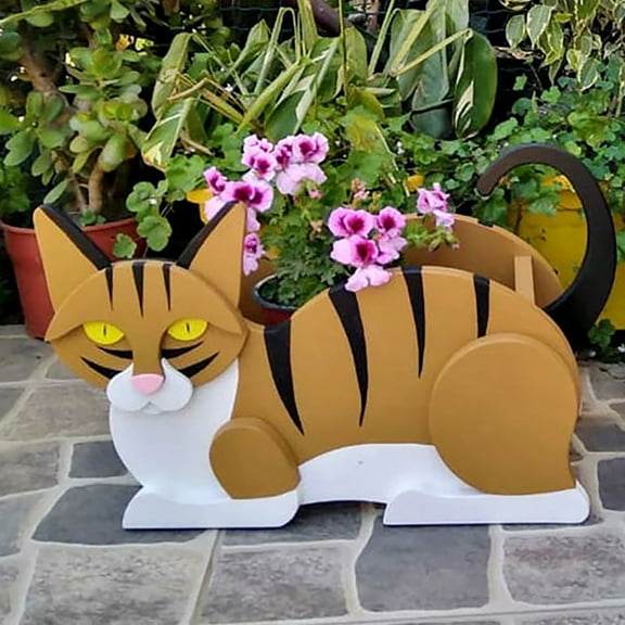 Bifavgk Indoor And Outdoor Garden Ornaments Animal Flower Pots Garden Art And Craft Decorations Cat Flower Pots Potted Planters Mini Flower Pots Plant Pots Indoor Flower Vase