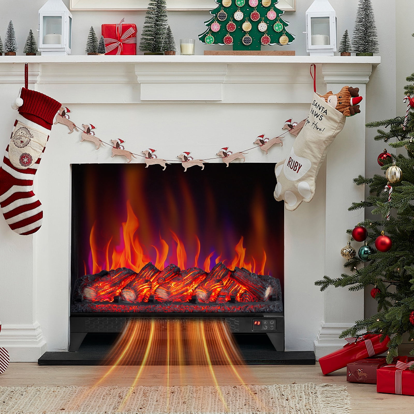 Zimtown 23'' Electric Fireplace Insert w/Remote & WiFi Control