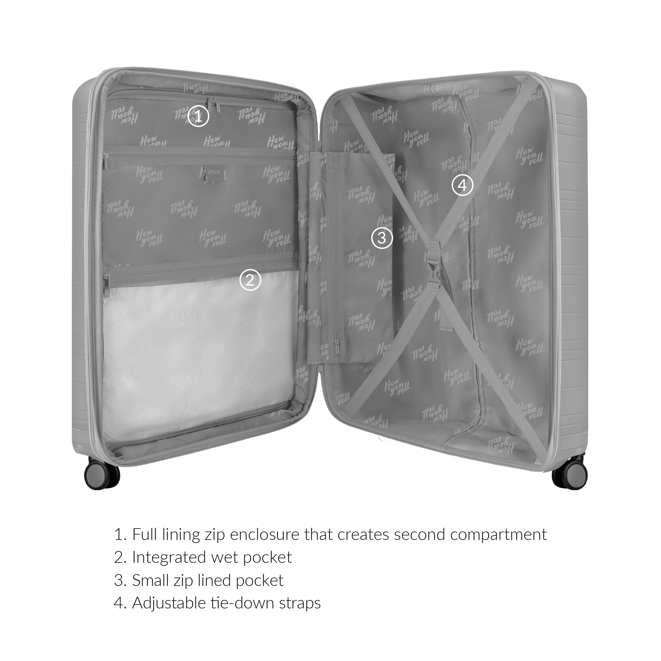 iFLY Take Off 28" Expandable Hardside Spinner Large Checked Luggage, Gray