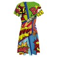 thumbnail image 5 of Colorful Comic Book Panels Dress Fashion Beach Short Sleeve Dresses Female Party Printed Sundress, 5 of 7