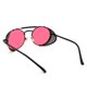 thumbnail image 3 of Gafas de Sol RONSOU Estilo Steampunk Redondas Vintage UV400 negro y rojo, 3 of 6