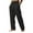 Black #5, variant on Dresfit Wide Leg Pants for Men Spring Side Buckles Linen Sweatpants Cotton Big and Tall Beach Joggers 2026 Breathable Straight Sports Trousers with Pockets Black 3XL