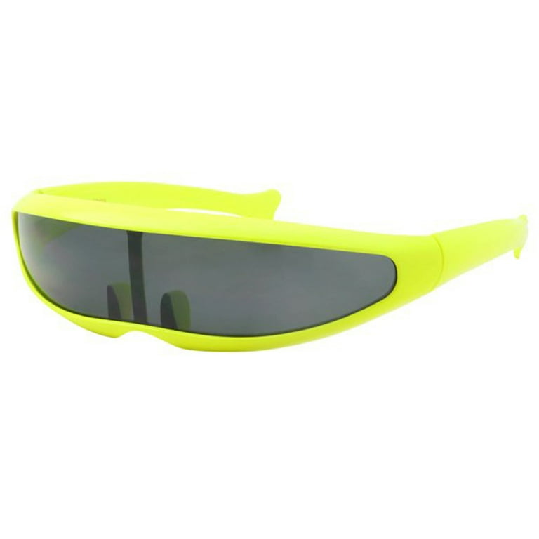 grinderPUNCH Neon Futuristic Monolens Sunglasses | Cyclops