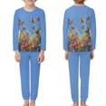 thumbnail image 3 of DISNIMO Blue Dragonflies Flower Pajama Set for Kids Girls Pajamas Size 3-4 Sets Long Sleeve Pjs for Toddler Boys Sleepwear Set for Kids 2 Piece Pj Sleepwear for Girls Crewneck, 3 of 7