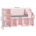 thumbnail image 5 of Homfa Kids Bookcase with Reading Nook, Wooden Kids Bookshelf and Storage Toy Cube Organization with Adjustable Shelf, 31.5'' H x 54.5'' W, Pink, 5 of 7
