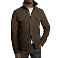 thumbnail image 2 of Maoxin Mens Tops Men's Fashion Casual Trend Woolen-breasted Solid Color Long-sleeved Hoodless Casual Coat/jacket Brown XL, 2 of 7