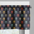 thumbnail image 5 of Ambesonne Pixel Art Valance & Curtain, Skulls with Bones, 55"x45", Multicolor, 5 of 6