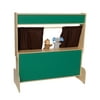 Wood Designs Chalkboard Puppet Theater with Brown Curtains