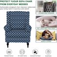 thumbnail image 4 of Wingback Chair Covers Pieces Stretch Printed Wing Back Chair Cover Sofa Slipcover Washable Wingback Armchair Slipcovers Furniture Protector with Elastic Bottom for Wingback Chairs, 4 of 7