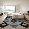 thumbnail image 3 of ODIKA 5'x7' Machine Washable Non-Slip Area Rug, Geometric Gray High Traffic Rug with Pad, Gray, 1062782, 3 of 8