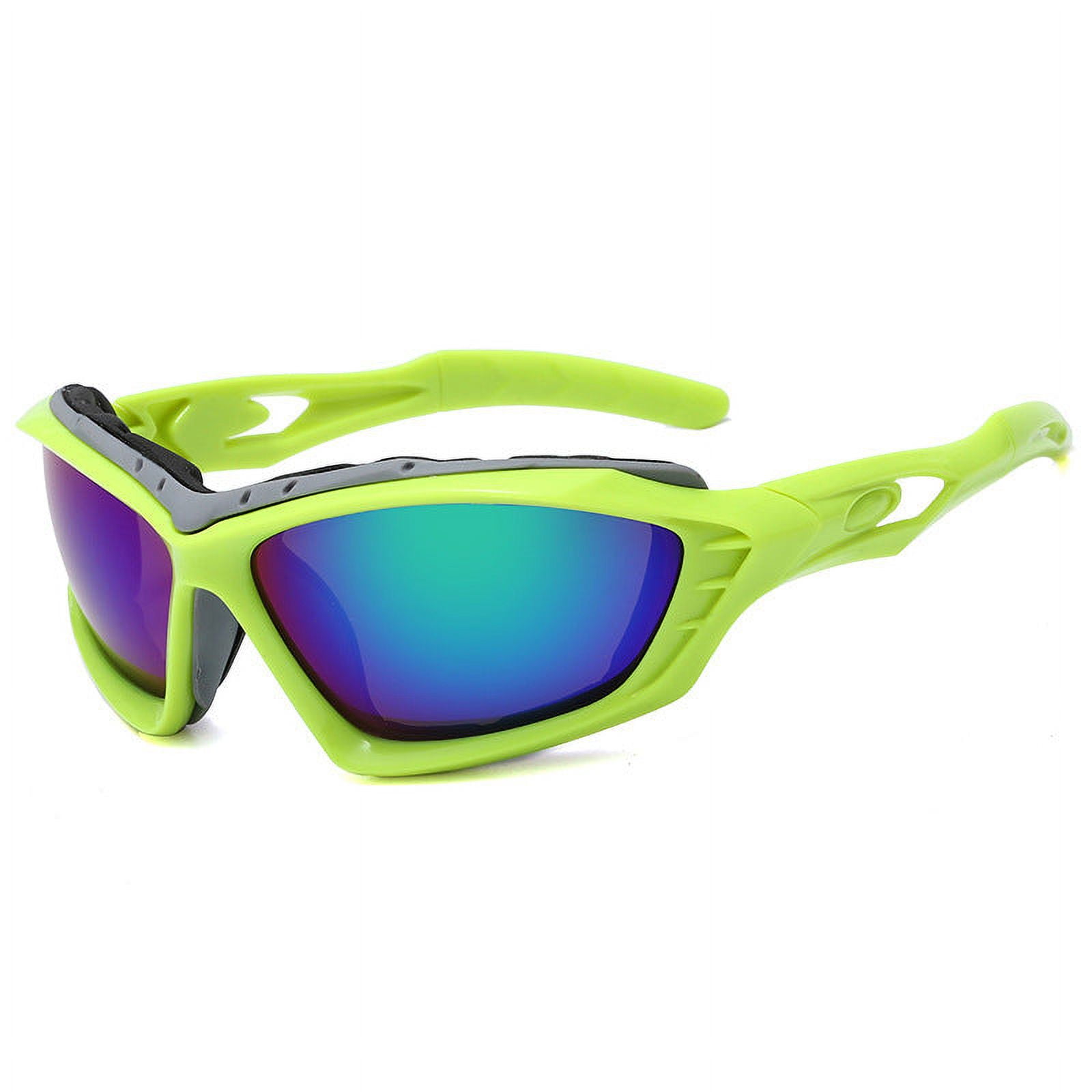 Mens Outdoor Sports Sunglasses UV400 Protection Anti Seismic Windproof Design High Strength PC Frame Cycling Glasses