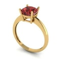 thumbnail image 2 of 2 ct Cushion Cut Natural Garnet Solitaire Engagement Ring for Women in 18K Yellow Gold, 2 of 5
