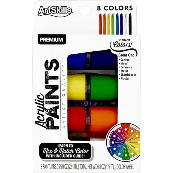 Artskills, Premium Acrylic Paint Set, 8 Count