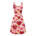 thumbnail image 2 of FKELYI Love Heart Sleeveless Dress Size 2XL Durable Swing Skater Midi Dress for Valentine's Day Polyester Tank Dresses for Women Casual Summer, 2 of 5