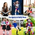 thumbnail image 3 of Kids Soccer Socks, 2 Pairs Sports Girls Boys Football Knee High Tube Socks Toddler Stripes School Uniform Stockings 3-6 Years, 3 of 5