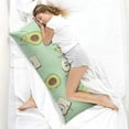 thumbnail image 4 of Green Avocado Body Pillow Cover 20x54 - Aesthetic Fresh Fruit Design Long Pillow Case with Hidden Zipper, Cozy Stretchy Machine Washable Pillow Slipcover for Adults & Home Decor, 4 of 5