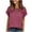 Hot Pink, variant on BLVB Women's Tops Casual Crewneck Short Sleeve Ribbed Knit Hollow out Shirts Loose Summer Fashion Tunic Tops Blouses