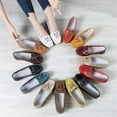 thumbnail image 6 of Women Loafers Leather Rubber Sole Slip On Walking Flats Casual Moccasin Boat Shoes, 6 of 7