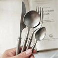 thumbnail image 4 of Distressed 304 Stainless Steel Steak Knife, Main Fork, Soup Spoon, Tea Spoon Four-piece Set buy 2 save 10%, 4 of 6