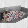 thumbnail image 5 of Owls Soft Flannel Fleece Throw Blanket, Owls in Vertical Line Flower Strings Vibrant Spring Colors Art, Cozy Plush for Indoor and Outdoor Use, 50" x 70", Orange Fuchsia Seafoam, by Ambesonne, 5 of 5