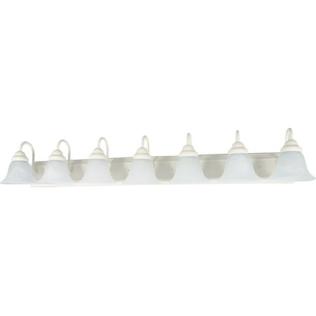 

Bathroom Vanity 7 Light With Textured White Finish Metal Medium Base 48 inch 700 Watts