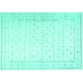 thumbnail image 1 of Ahgly Company Machine Washable Indoor Rectangle Persian Turquoise Blue Traditional Area Rugs, 8' x 10', 1 of 4